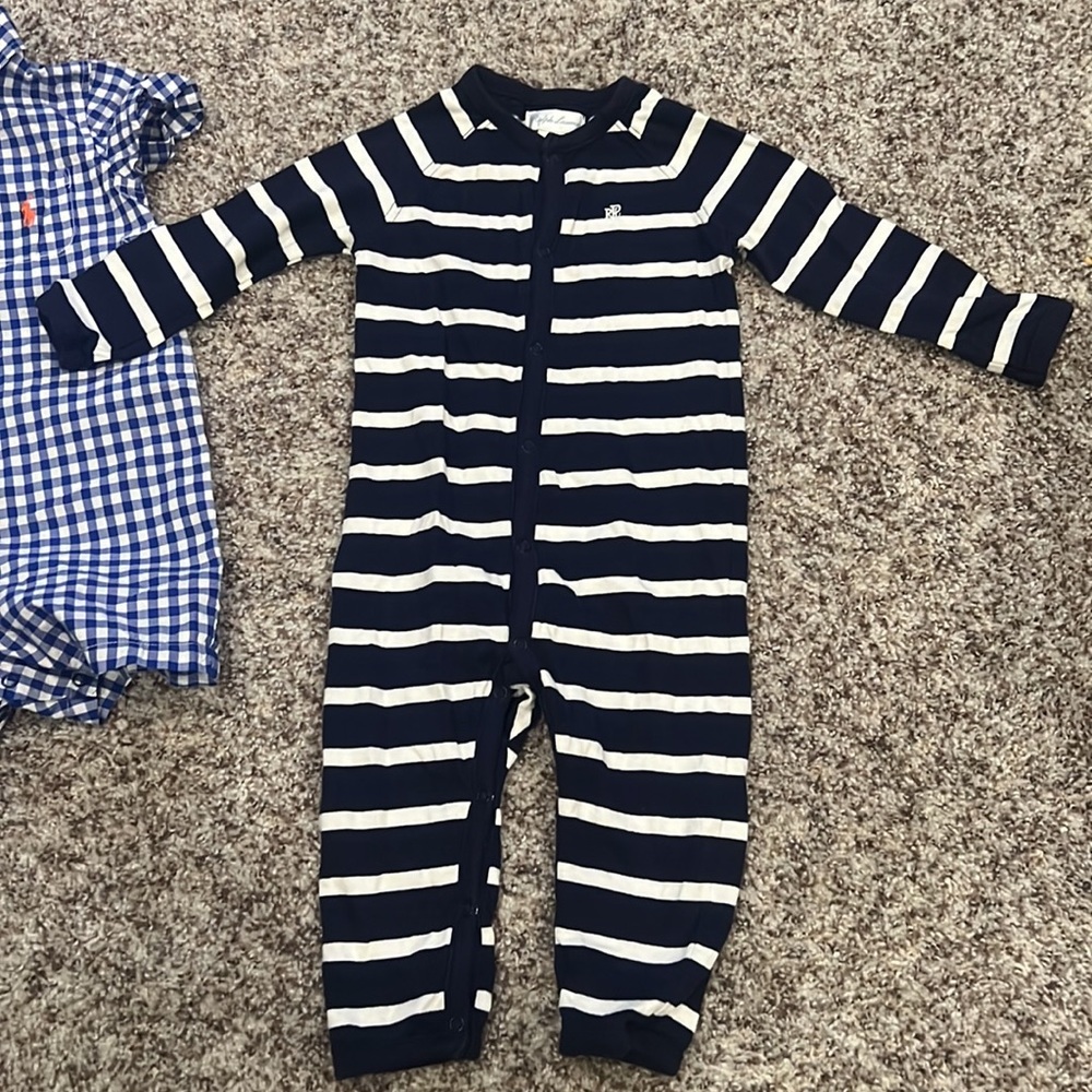 Ralph Lauren Blue and White Onesies BUNDLE!! Size 9M - Picture 6 of 8